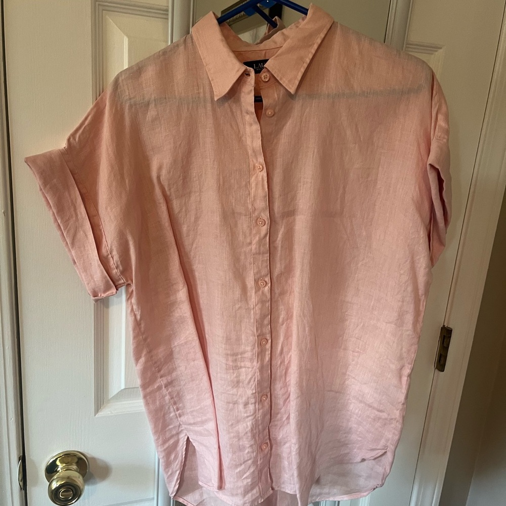 Women’s Pink Linen Shirt